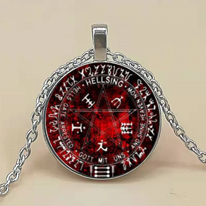 

1pcs Hellsing Inspired Necklace Glass Cabochon Necklace