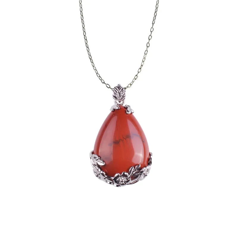 Long Maxi Necklace Women Men Crystal Quartz Pendants Unakite Goldstone Classic Vintage Beads Charms Jewelry