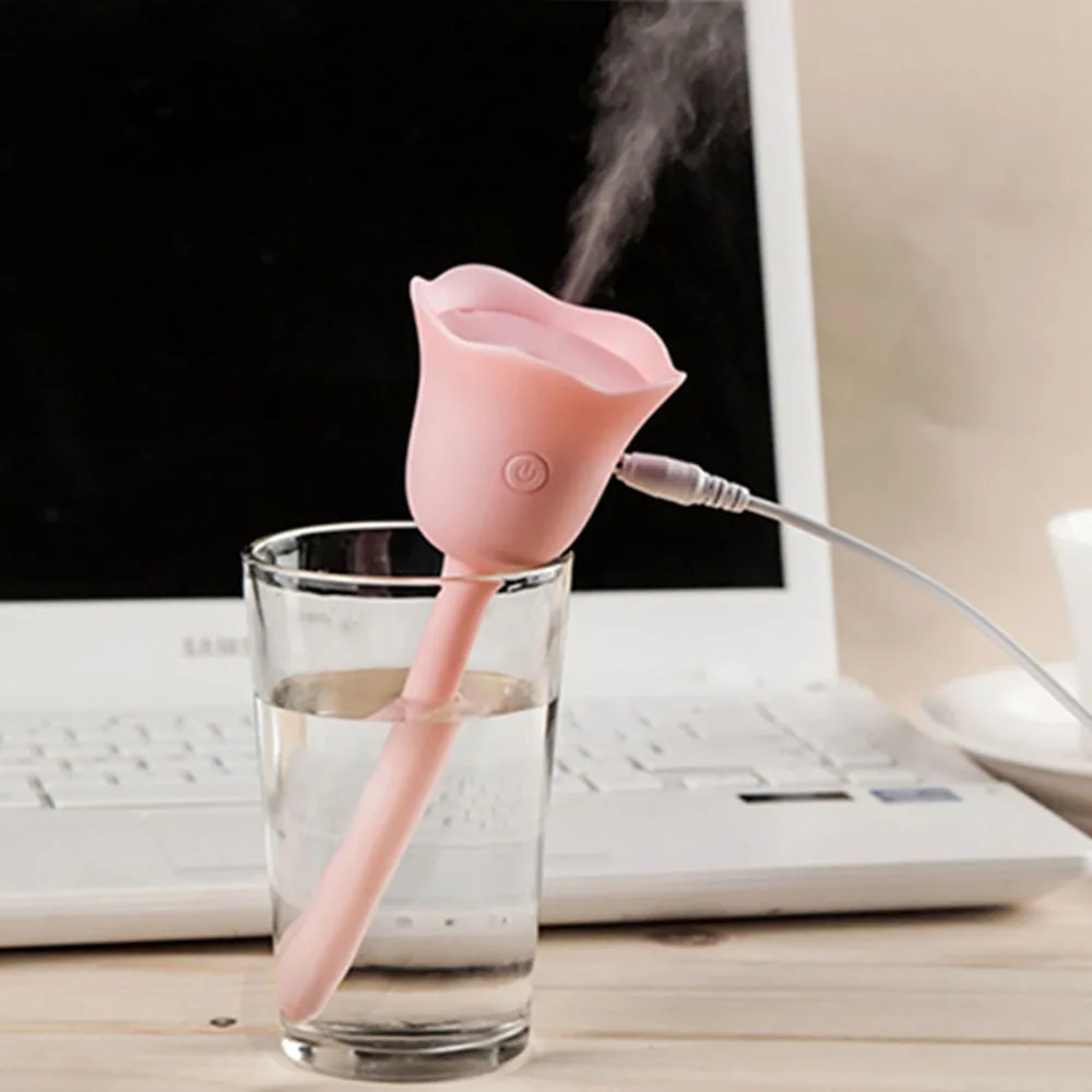 

Cute Tulip Flower Shape USB Mini Air Humidifier Ultrasonic Portable Aroma Diffuser Home Office Car Air Purifier Mist Maker