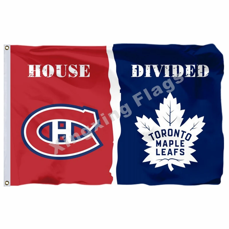 Montreal Canadiens 2017 Новый Toronto Maple Leafs дом разделенный флаг полиэстер НХЛ Банне Летающий