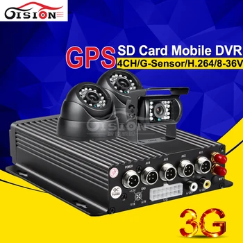 Автомобильная Камера Dvr Комплекты С 3 Г + Функция GPS Мобильный Видеорегистратор Черный Ящик В Реальном Времени PC/Телефон удаленного Мониторинга Сигнализации I/O