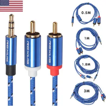 

Audio Cable RCA Male to 3.5mm Jack Male to Male AUX Cable for Amplifier Speaker