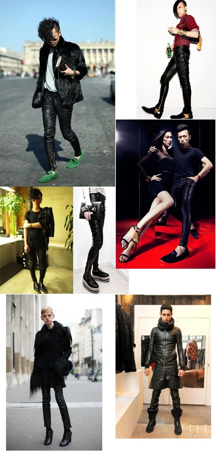 Узкие брюки мужские новые черные кожаные брюки, мужские кожаные брюки, тонкие корейские кожаные брюки
