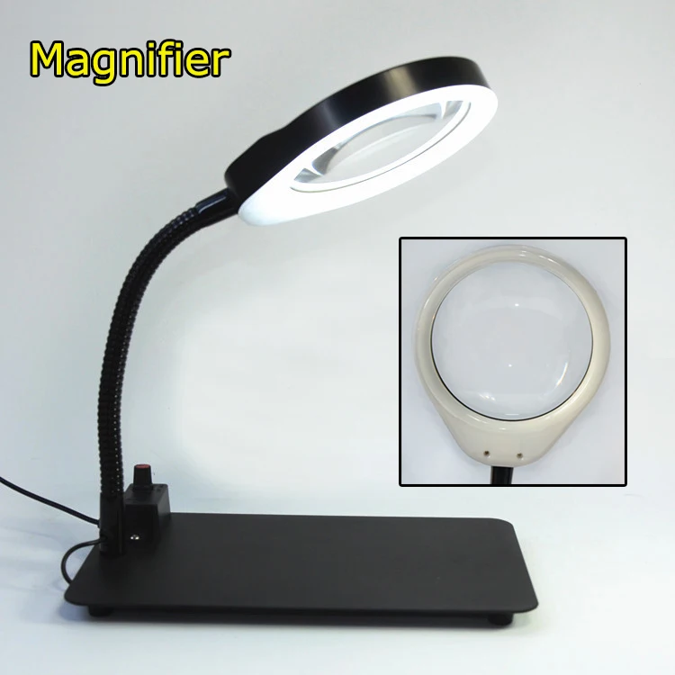10X magnifying glass Multi functional desk magnifier lamp Flexible