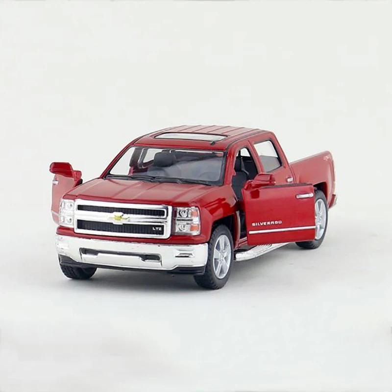 Silverado Red Pickup trucks1/46 alloy models model car Pickup Diecast Metal Pull Back Car Toy