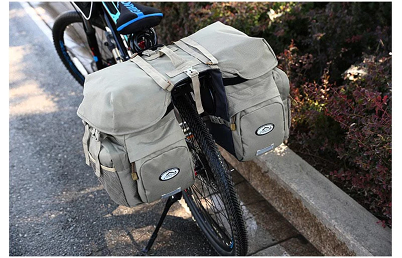 Perfect LOCAL LION Bike Bicycle Pannier Pouch Basket Cycling Carry Bag Bike Luggage Package Canvas Large Seat Bicycle Carrier Bag 6