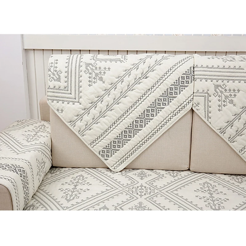 1 шт. чехол в клетку для дивана в европейском стиле с вышивкой, нескользящий чехол для дивана, чехол для дивана, декор для гостиной