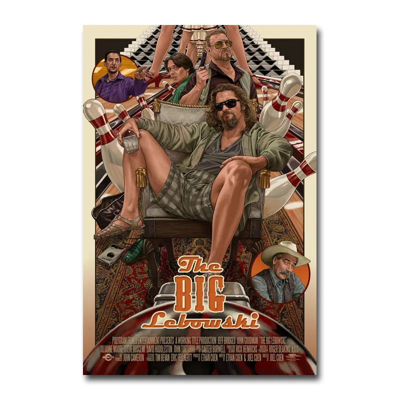 

Art Silk Or Canvas Print The Big Lebowski Hot Movie Poster 13x20 24x36 inch For Room Decor Decoration-002