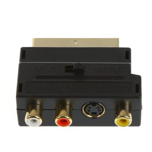 Совершенно новый RGB Scart для композитного RCA + S Video AV ТВ аудио адаптер|scart to composite|scart