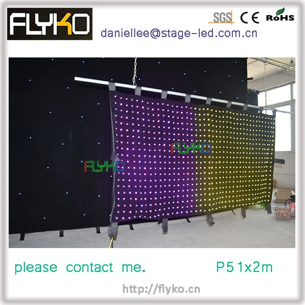 Free shipping p50 1*2m led curtain screen video displayin Stage