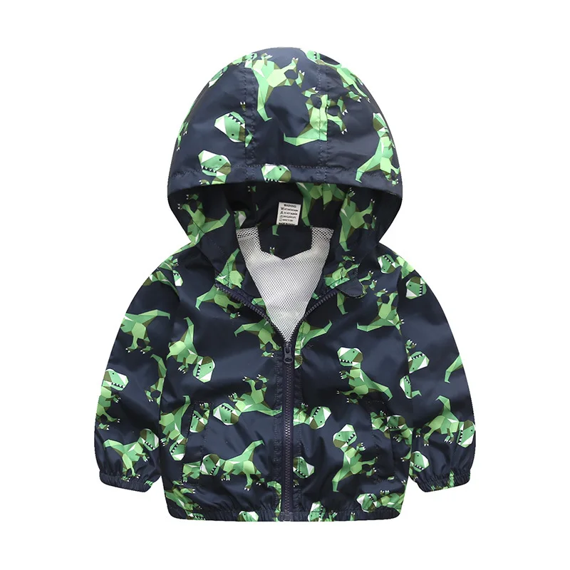 

Spring Autumn Boys Jackets Hooded Dinosaur Pringting Kids Boy Windbreaker For Children Outerwear Coat Baby Jacket Boy Clothes