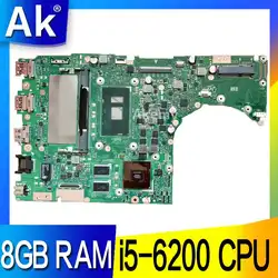 AK с 8 Гб оперативная память i5-6200 процессор для ASUS K401UB K401U A401UB K401UQ K401UB Материнская плата ноутбука тестирование 100% работы оригинальный