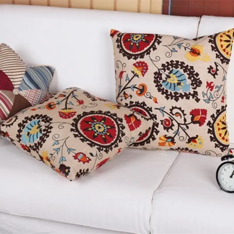 

Free shipping linen Mediterranean style cushion cover/pillow case for sofa / pillow case printing 45*45cm