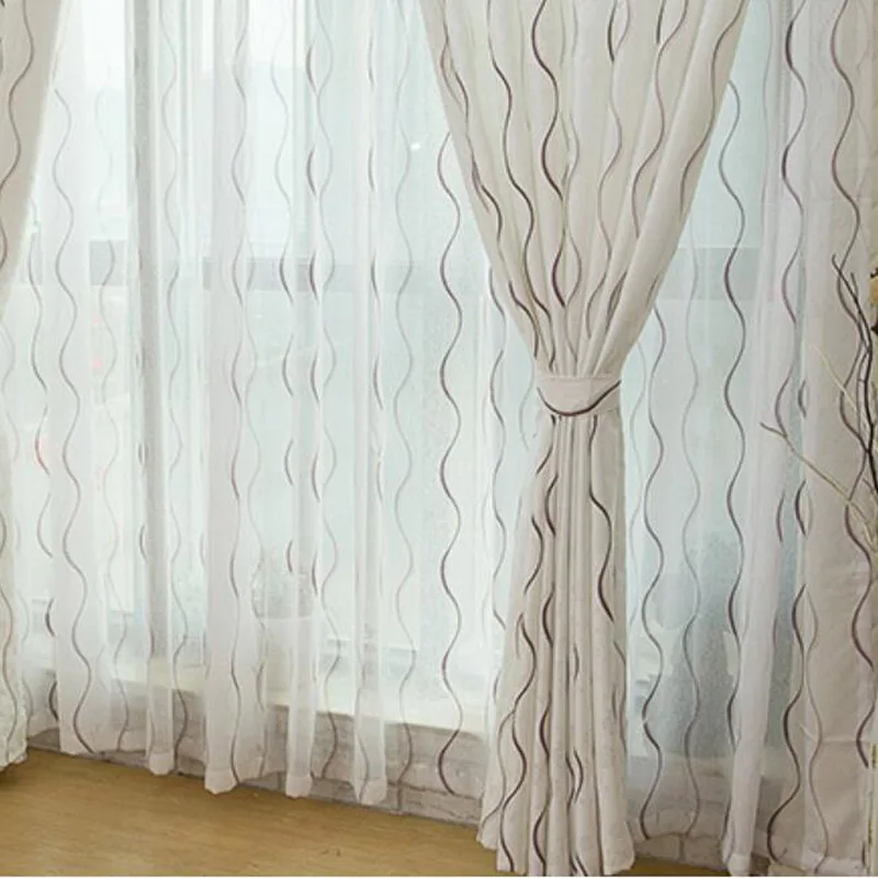 Полосатые шторы, тюлевые оконные панели, прозрачная вуаль для современной простой гостиной, спальни, шторы на заказ T& 380#20