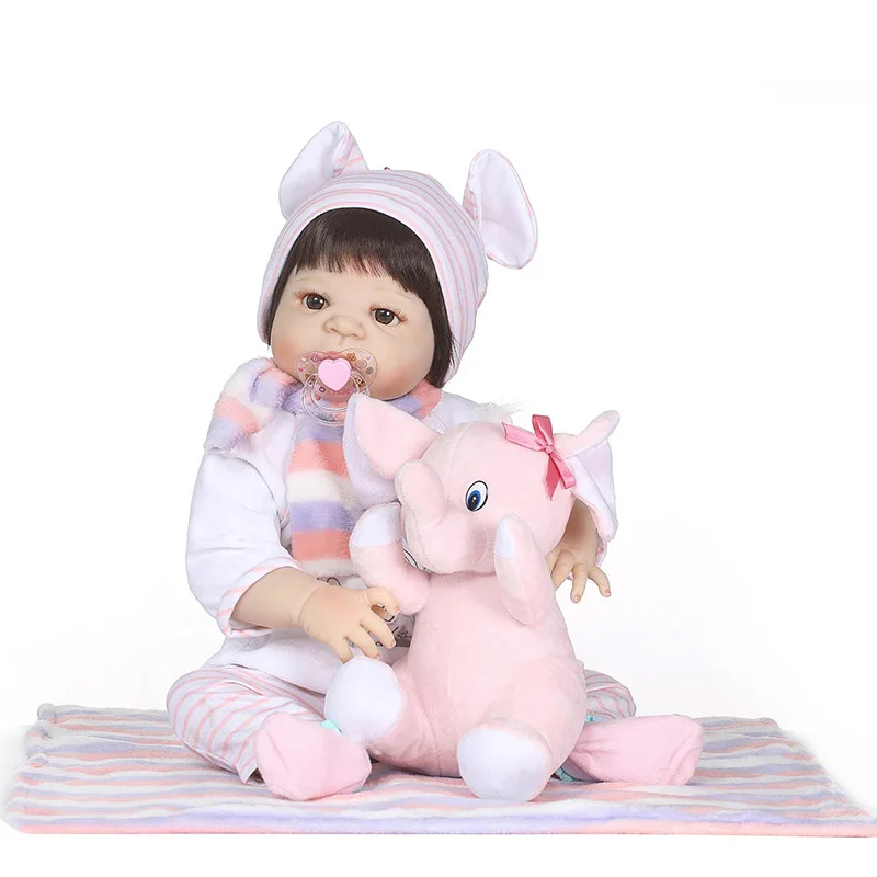 

56CM/22inch 3D Jointed Lifelike Reborn Doll Soft Vinyl Newborn Baby Dolls Playmate Gifts @ZJF