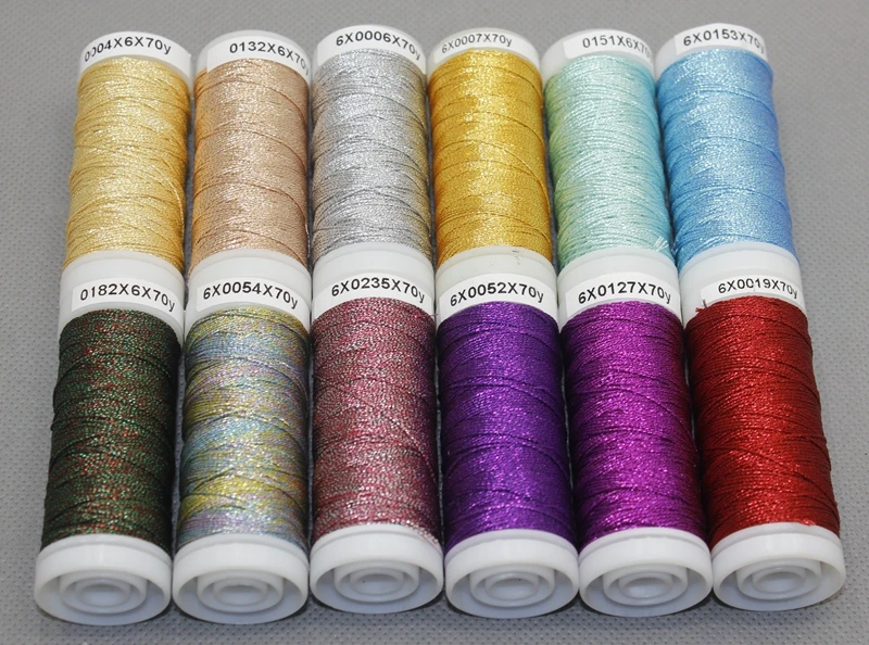 

High-strength 6strands Color Gold Thread Polyester Filament Thread Sewing Embroidery For Silk Fabric
