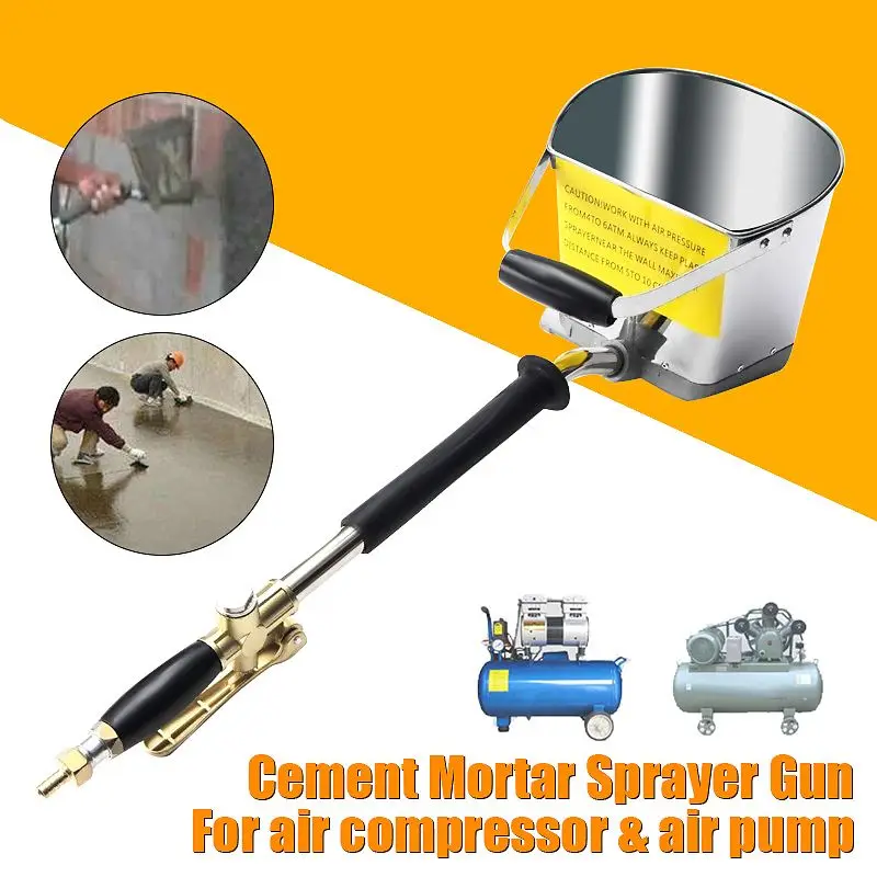 

Efficient Mortar Cement Spray Guns + Hopper Bucket Wall Sprayer Stucco Plaster Sprayer Cement Spray Guns Concrete Stucco Plaster