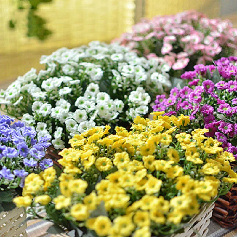 Flone Artificial Plants Silk Milan Bouquet Fake Flowers Orchid Wedding Flower Wall Garden Decoration Home Decoration Accessories (1)