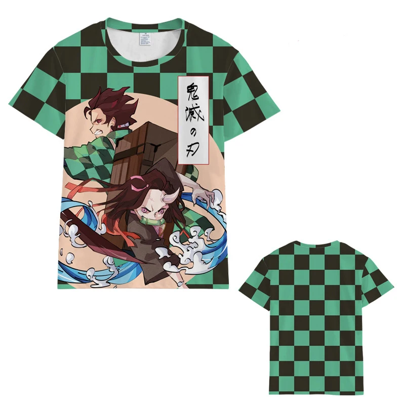 

Summer Japanese Anime Demon Slayer: Kimetsu no Yaiba Kamado Tanjirou Cosplay T-shirt Men Women T Shirt Short Sleeve Tee Tops