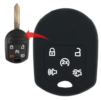 

MICOCHE 5 Buttons Silicone Car Key Case Cover For FORD Flex Explorer Taurus Expedition Mustang F150 F250 F350 Super Duty