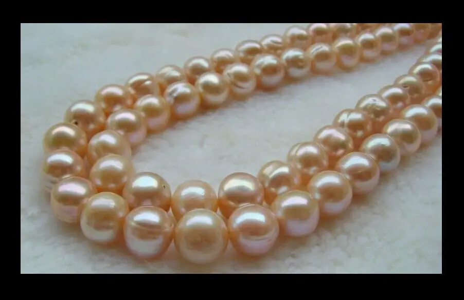 

HUGE 35"AAA 12-13MM NATURAL SOUTH SEA PINK PEARL NECKLACE 14K GOLD CLASP r (9.13)