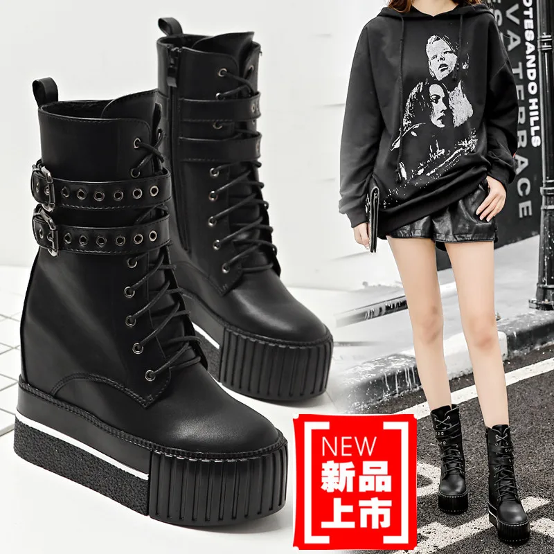 Courtes Single Boucles 2018 Talon Femmes Bottes D'hiver Plus Fond Bottines Épais black Black Augmenté Velvet Automne Et De Haute Super FqYrtaq