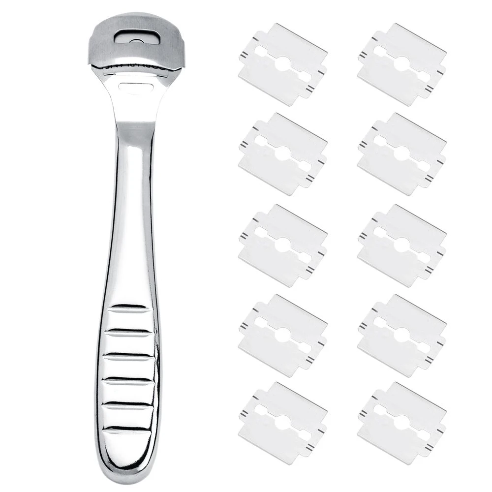 ATOMUS Professional 1 Set 10 Blades Foot Hard Skin Razor Stainless
