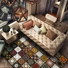 Американский Ретро Модный коврик с мозаикой для гостиной кухонный Коврик для прихожей абсорбирующий нескользящий уголок гобелен домашний декор