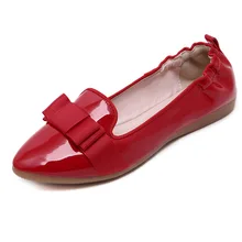 2016 new Fashion bow point toe flat shoes women ballet flats women