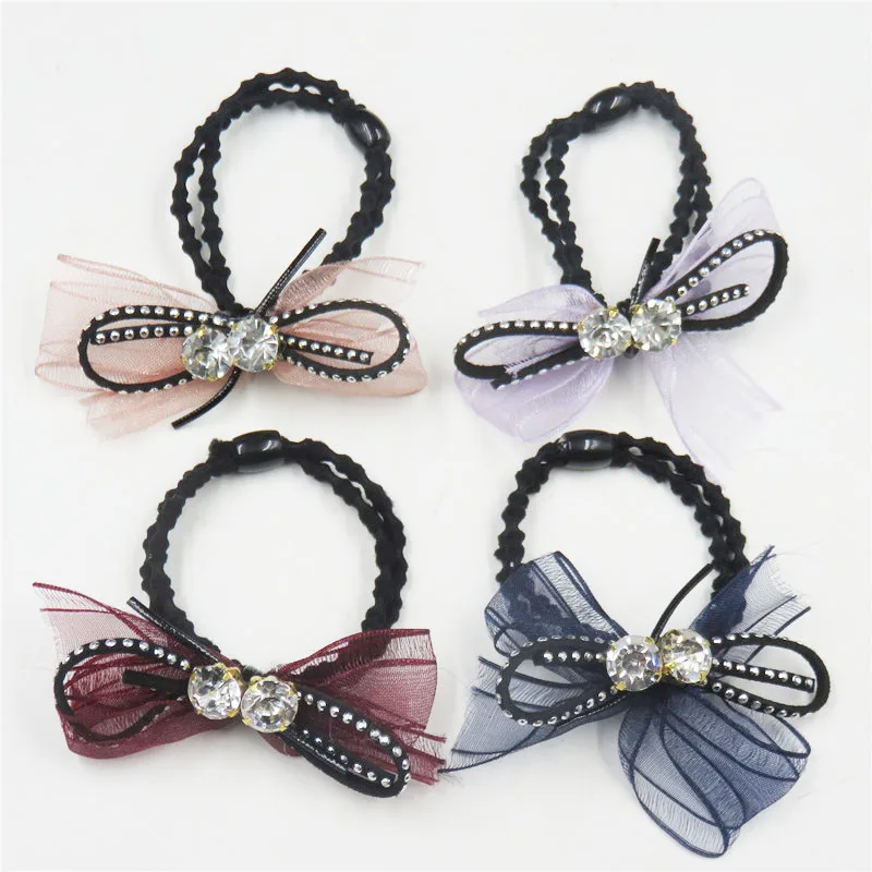 

1PCS Creative Diamond Ribbon Bow Elastic Hair Bands For Girls Bohemian Scrunchy Hair Ties Kids Hair Accessories For Women 2018