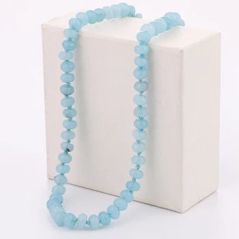 

Natural Pure Sea blue Stone Tower Beaded Key Chain Necklace Gift For Pretty Women Jewelry shape pearl 50 cm necklace chain gift
