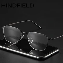 Hindfield, супер тонкие металлические оправы для очков, анти синий светильник, очки для мужчин, Модные прямоугольные компьютерные очки для женщин O175