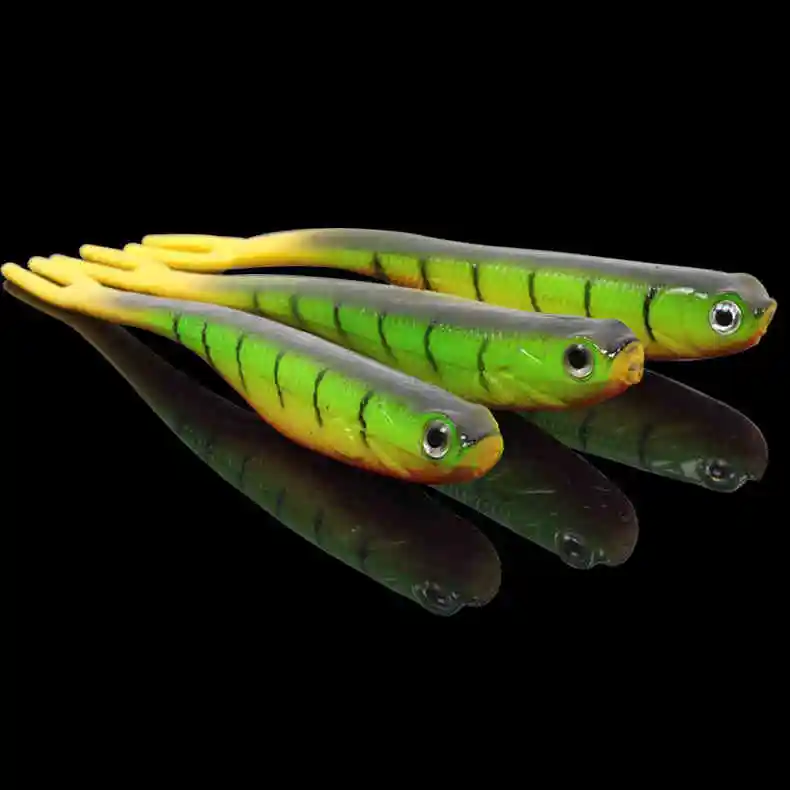 Tsurinoya Rubber Fish Lure with Realistic Eyes and V Tails 120mm 8.4g