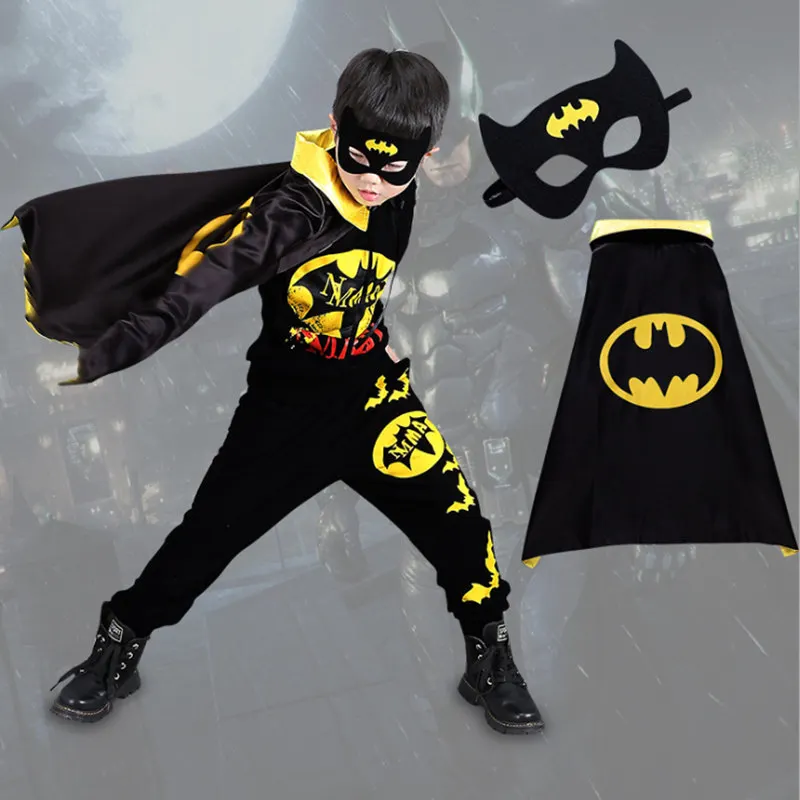 Kids Batman Superhero Costume Set – Halloween Boys Spring Sports Suit – Children's Batman Clothes image 2
