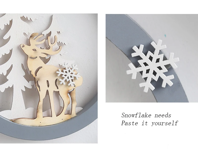 Flone Nordic Decoration Home Wooden Elk Hanging Ornaments Christmas Nursery Decor Kids Room Decoration Supplies Accessories (5)