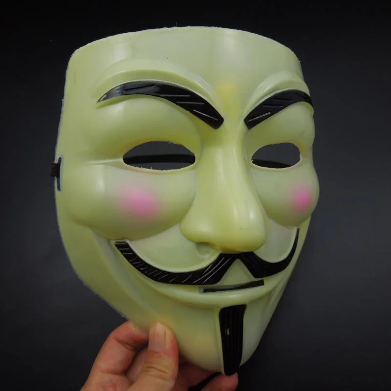 Yellow Full Face V Mask Vendetta Mask Super scary Halloween Party Mask