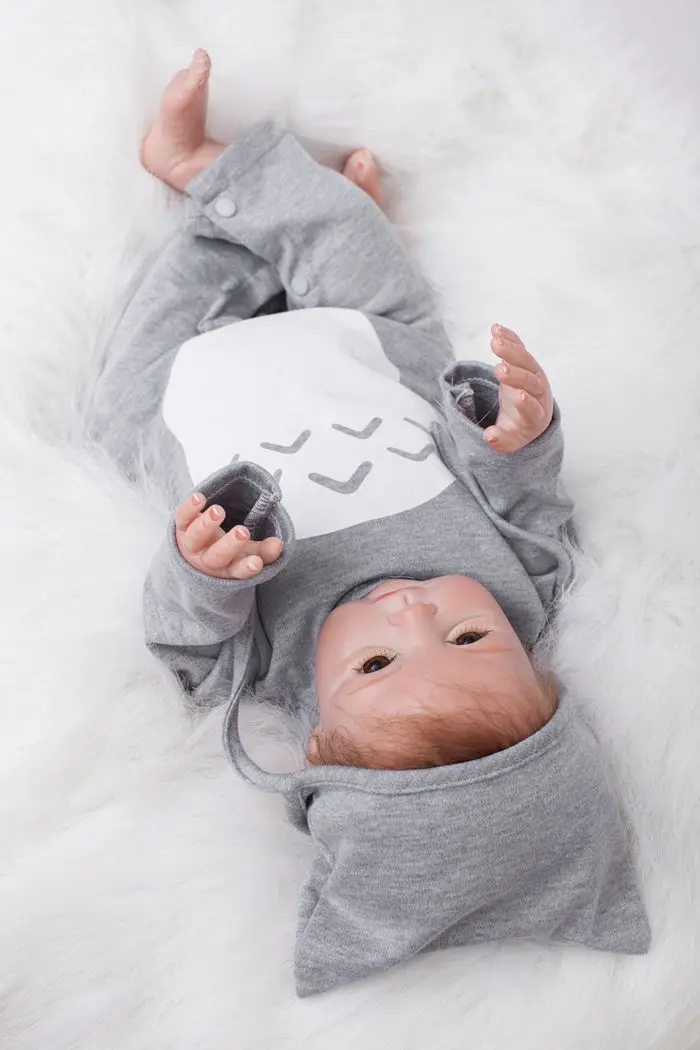 Маленькая кукла для новорожденных мягкая силиконовая Boneca Reborn 21 дюйм настоящая
