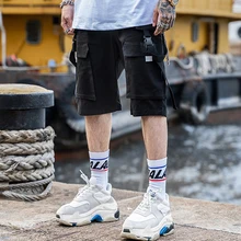 April MOMO мужские летние бриджи с низкой талией уличная хип хоп мужская повседневная хлопковая тактическая лента шорты брюки Hombre