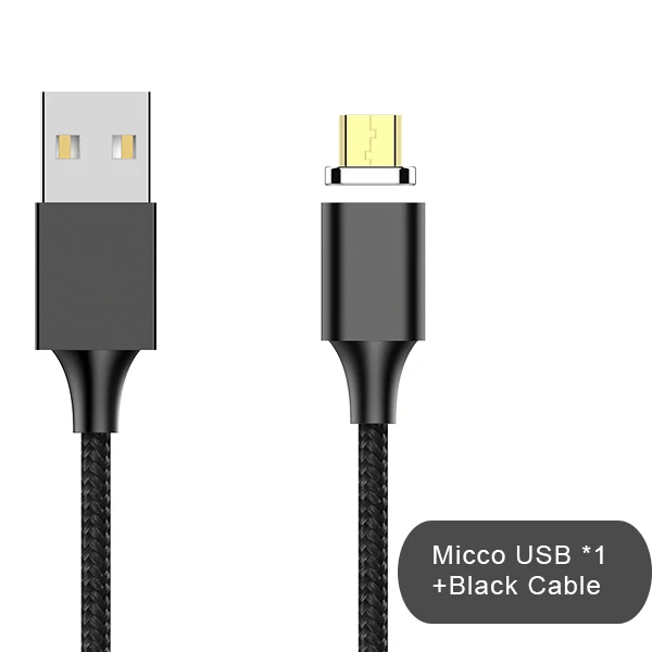 NOHON 3 в 1 Магнитный кабель для синхронизации данных 8 Pin для iPhone X 8 XS Plus Micro usb type C Быстрая зарядка для Xiaomi кабели зарядного устройства - Цвет: Micro black cable