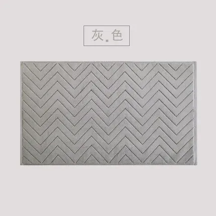 Gray White Hotel Home Bathroom Cotton Bath Mats Absorbent Floor