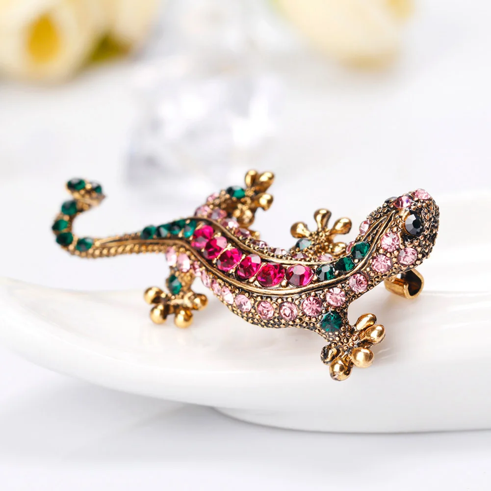 Красивая брошь ящерица заколка в виде животных Крипер горный хрусталь Gecko