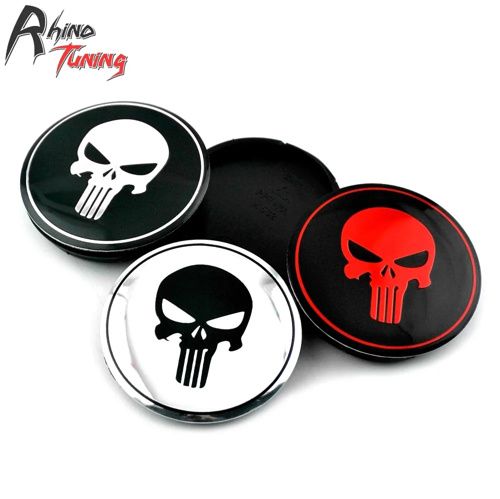 

4pcs 55mm OZ M582 Center Caps Hub The Punisher Skull Car Wheel Rim Emblem For OZ Alleggerita-HLT Rim M582 Superturismo LM GT