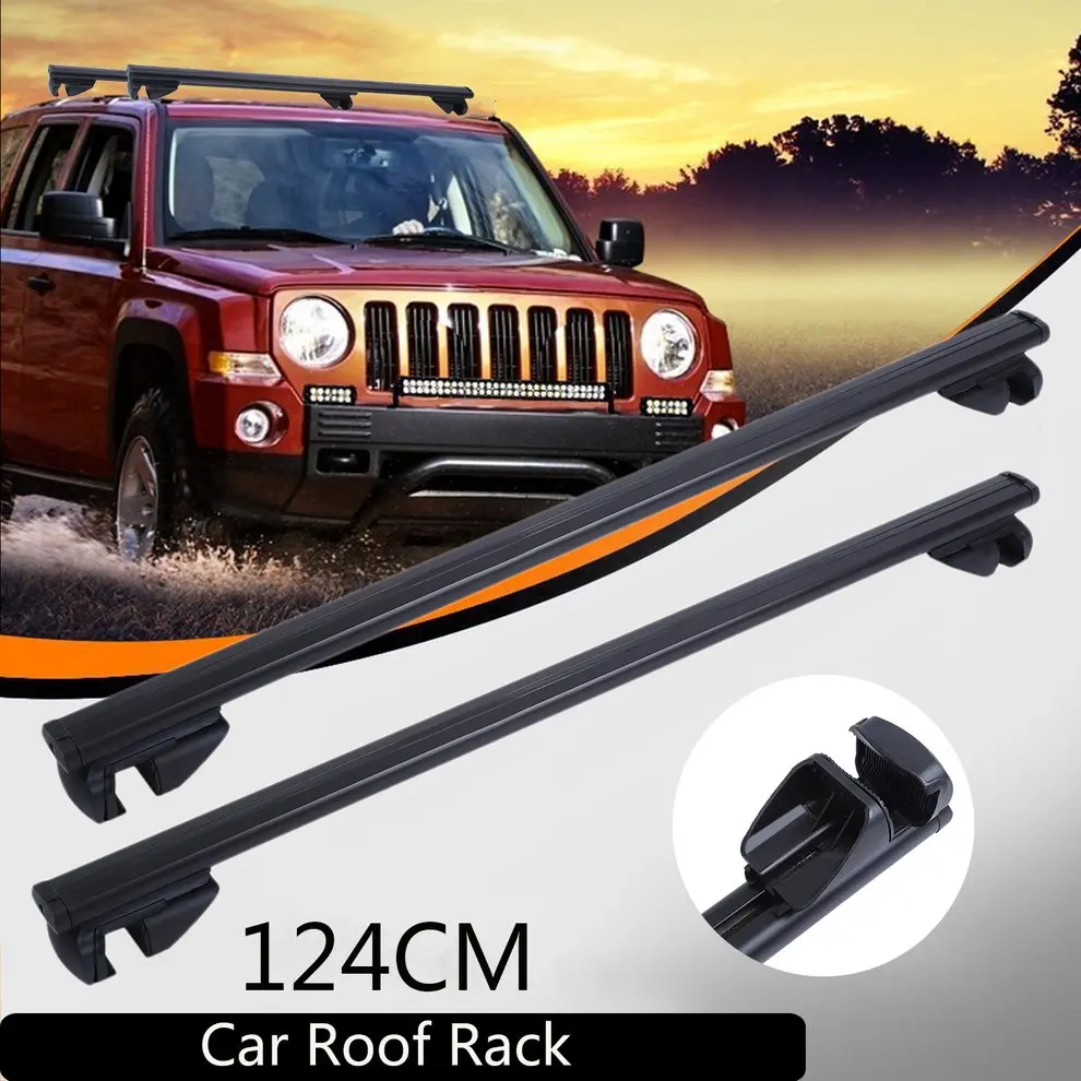 

Universal Car Roof Rack Cross Bars Vehicle Cargo Luggage Carrier Auto Roof Rails With Anti-theft Lock Easy Fit 124CM