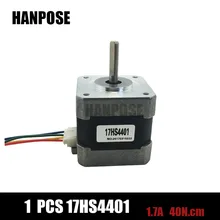 Free shipping 1pcs 4-lead Nema17 Stepper Motor 42 motor Nema 17 motor 1.7A (17HS4401) 3D printer motor and CNC XYZ