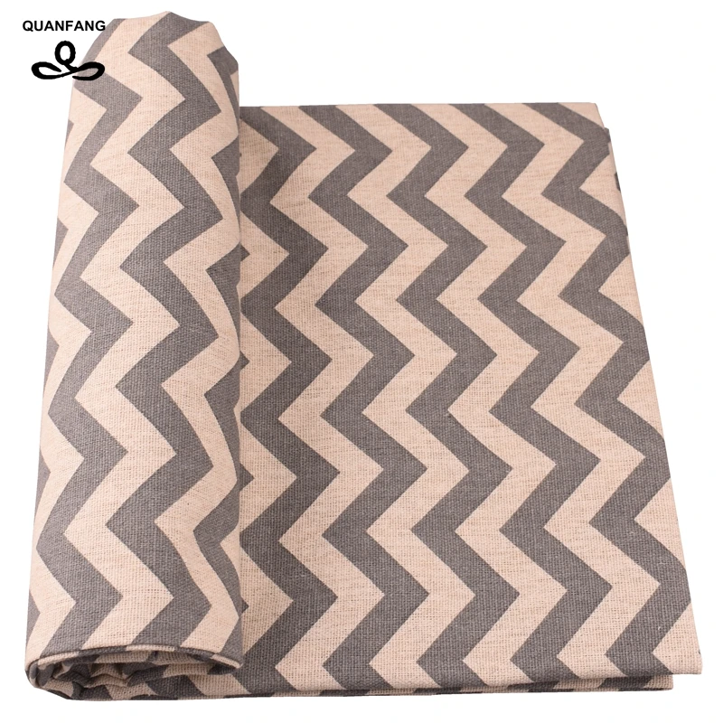 

QUANFANG Geometric Printed Cotton Linen Fabric For DIY&Quilting Sewing/Sofa/Table Clothes Curtain Bag Cushion Material 50x150cm