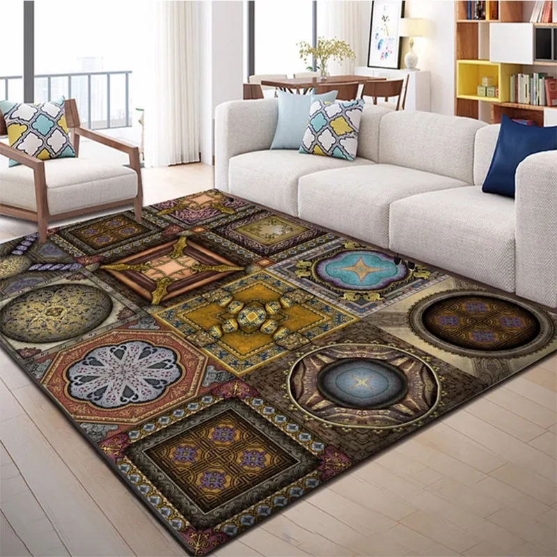 Nordic стиль геометрический узор ковры большой размеры гостиная спальня Чай Таблица ковры и s прямоугольные Нескользящие коврики