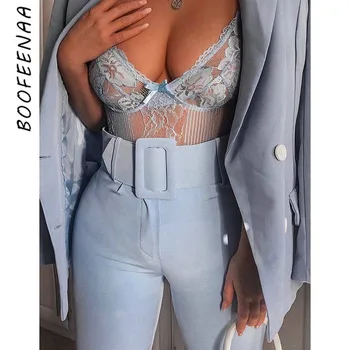 

BOOFEENAA Casual Pencil Pants Office Lady High Waisted Trousers for Women Capris Summer 2019 Fashion Bottoms C76-AD12