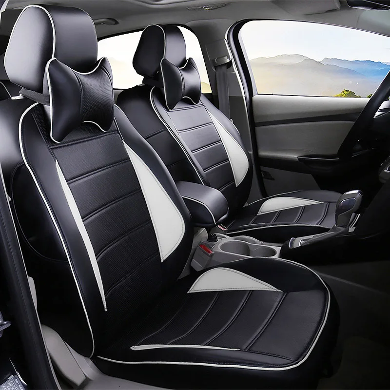 Чехлы на сиденья автомобиля кожаные чехлы для Volkswagen vw passat b5 polo golf tiguan Sagitar Beetle CC
