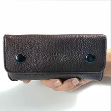 Профессиональный кожаный стильный коричневый мягкий чехол для курительной трубки, сумка для табака, портативный инструмент для вскрытия(China)