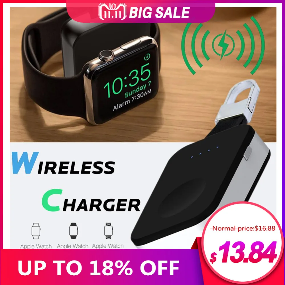 Новое поступление большой емкости Переносная, в форме яблока Watch 1/2/3 Беспроводной зарядное устройство для мобильного телефона аксессуары челнока 9,4